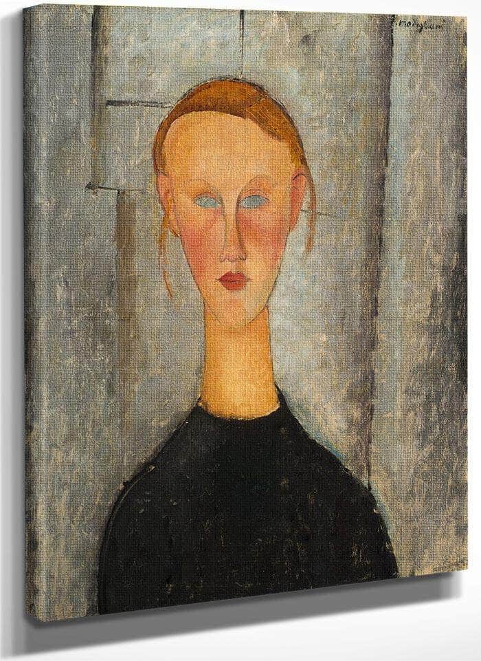 Girl With Blue Eyes By Amedeo Modigliani Fine Art Print