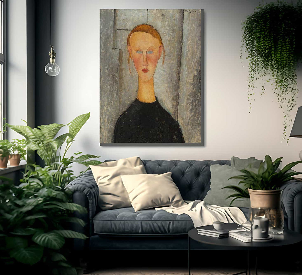 Girl With Blue Eyes By Amedeo Modigliani Fine Art Print