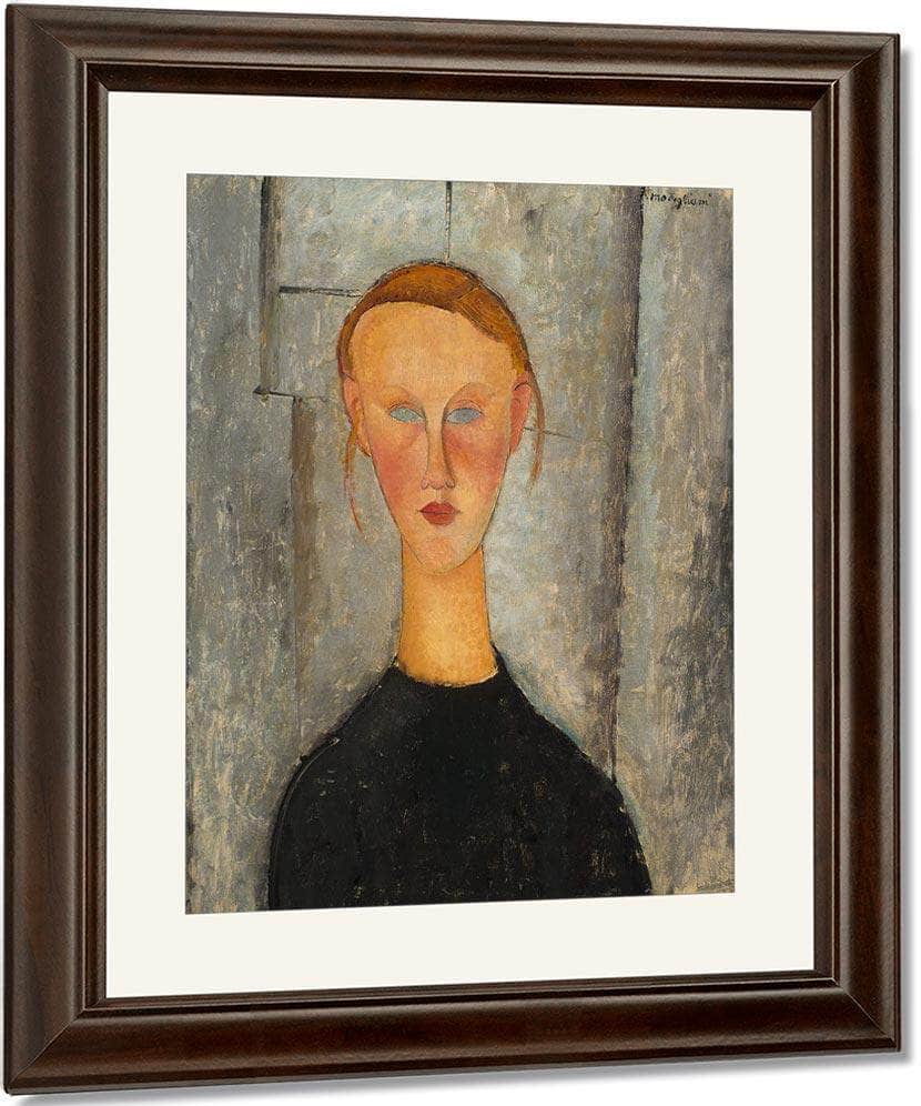 Girl With Blue Eyes By Amedeo Modigliani Fine Art Print