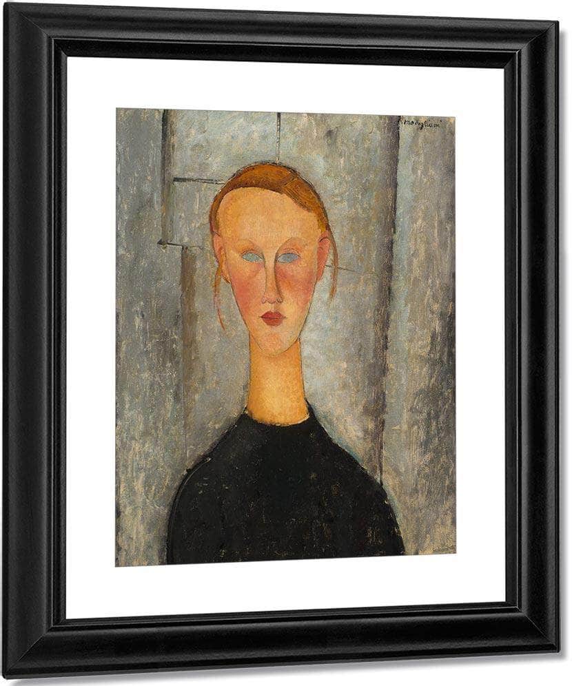 Girl With Blue Eyes By Amedeo Modigliani Fine Art Print