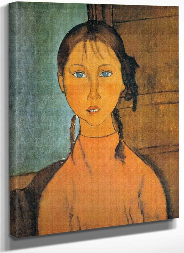 Girl With Braids 1918 By Amedeo Modigliani Fine Art Print