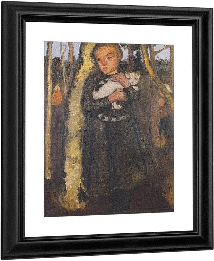 Girl With Cat In The Birch Forest By Paula Modersohn Becker Fine Art Print