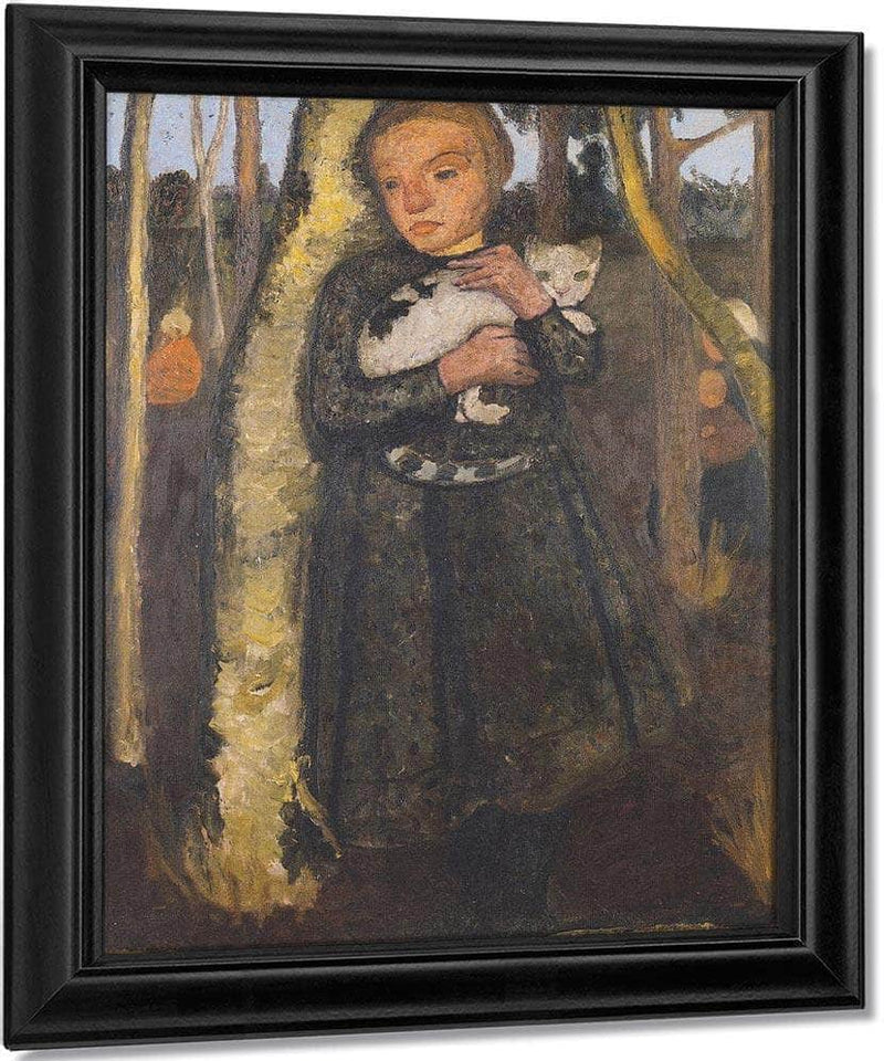 Girl With Cat In The Birch Forest By Paula Modersohn Becker Fine Art Print