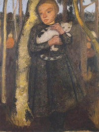 Girl With Cat In The Birch Forest By Paula Modersohn Becker Fine Art Print