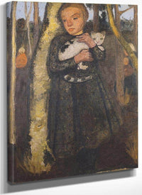 Girl With Cat In The Birch Forest By Paula Modersohn Becker Fine Art Print