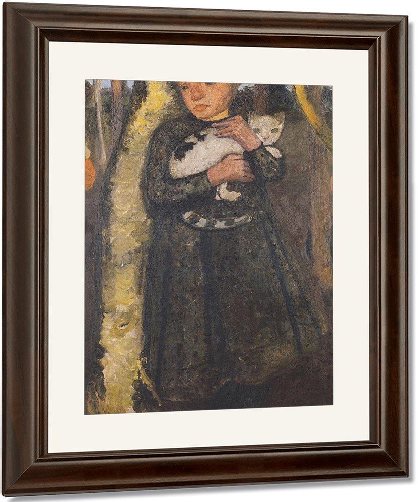 Girl With Cat In The Birch Forest By Paula Modersohn Becker Fine Art Print