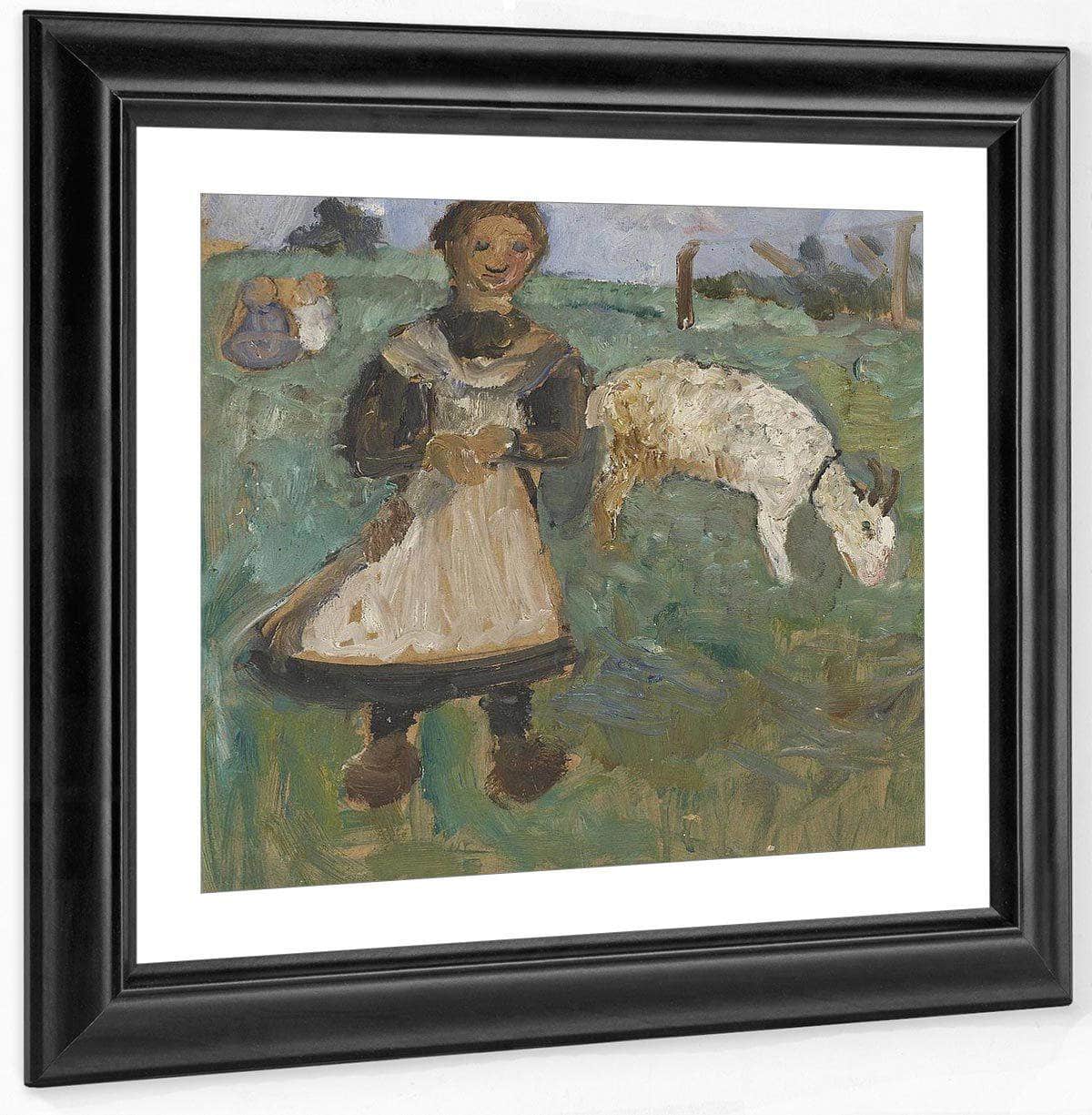 Girl With Goat By Paula Modersohn Becker Fine Art Print