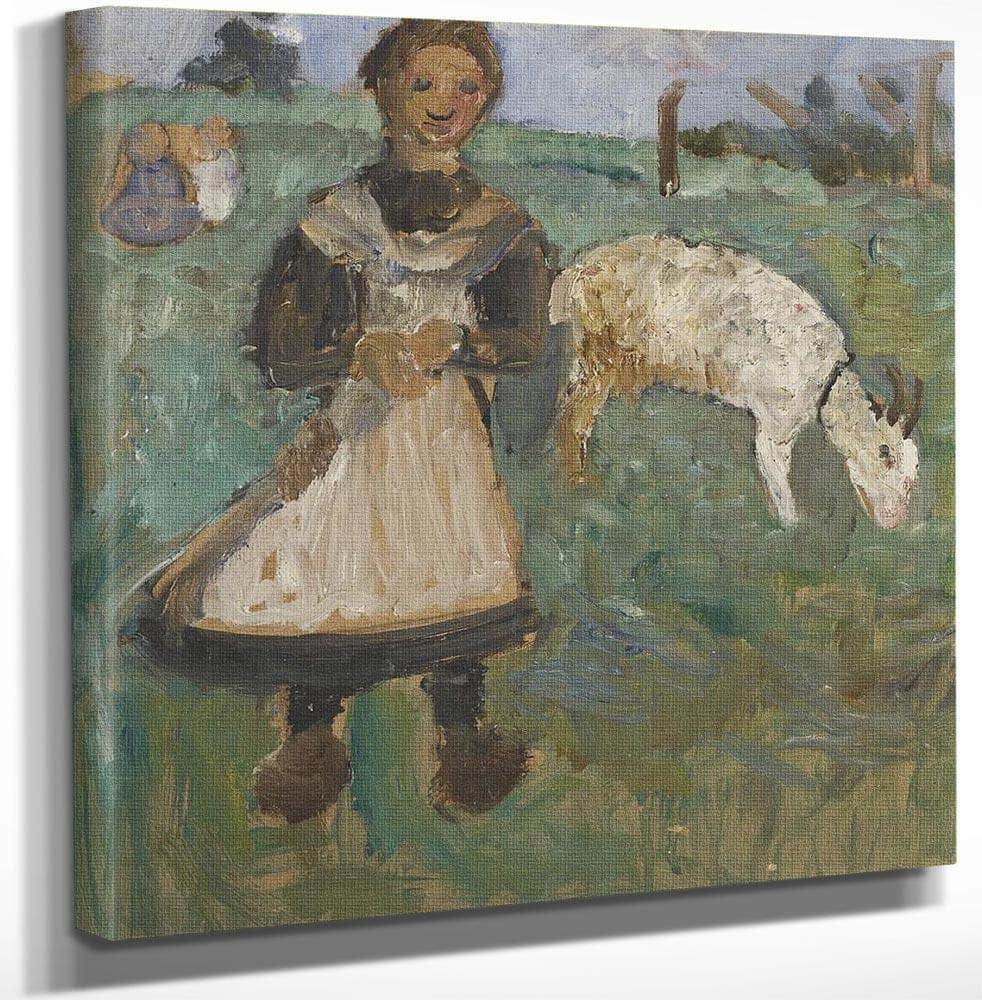 Girl With Goat By Paula Modersohn Becker Fine Art Print