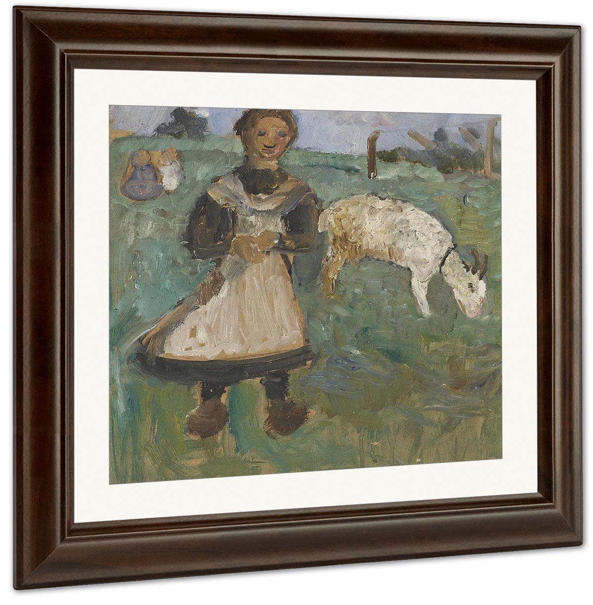 Girl With Goat By Paula Modersohn Becker Fine Art Print