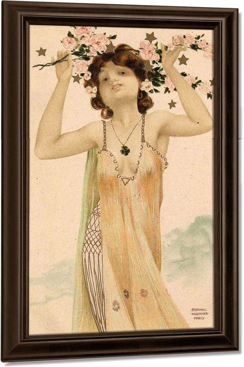 Girl With Good Luck Charms By Raphael Kirchner Fine Art Print
