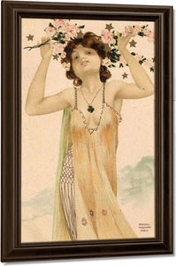 Girl With Good Luck Charms By Raphael Kirchner Fine Art Print