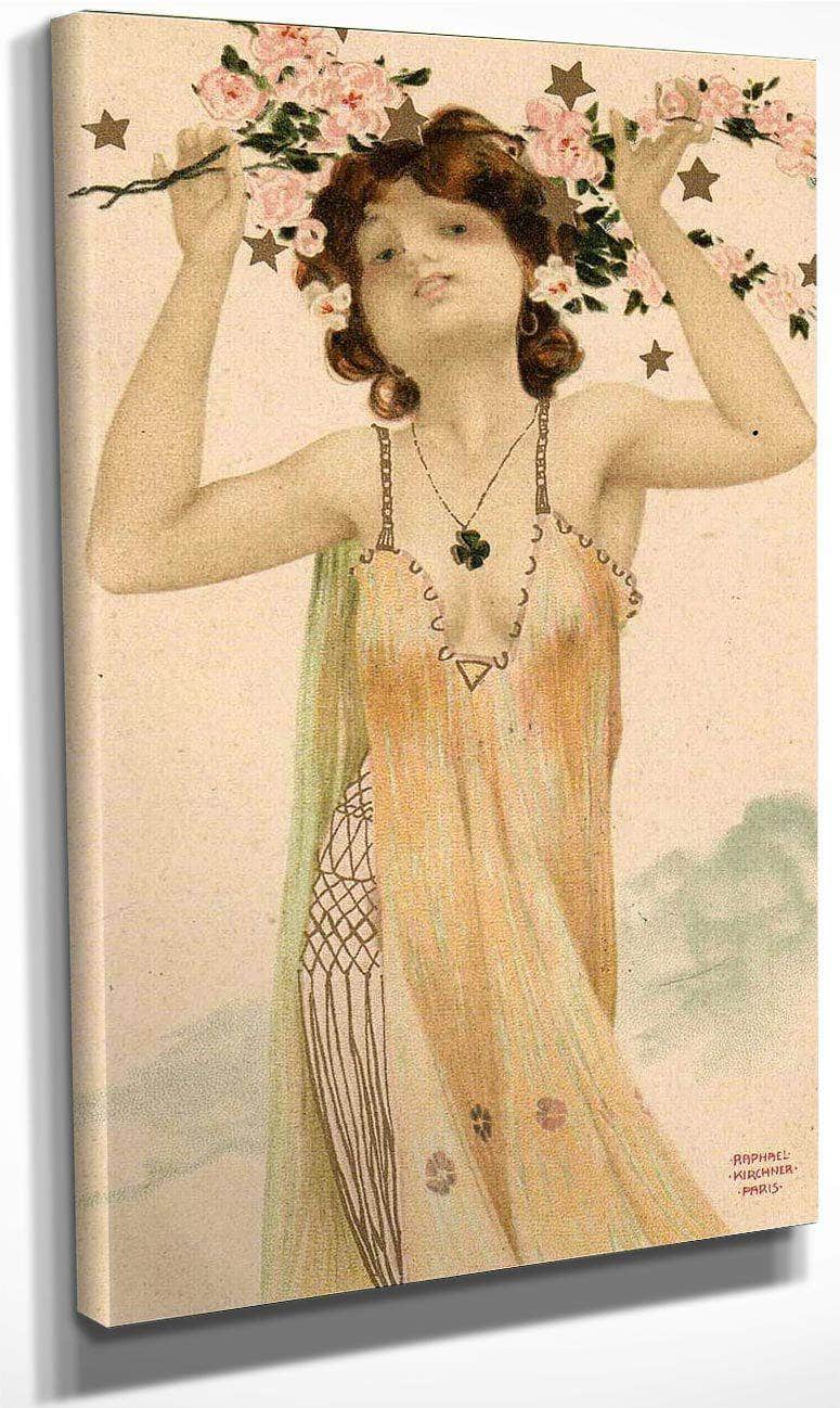 Girl With Good Luck Charms By Raphael Kirchner Fine Art Print