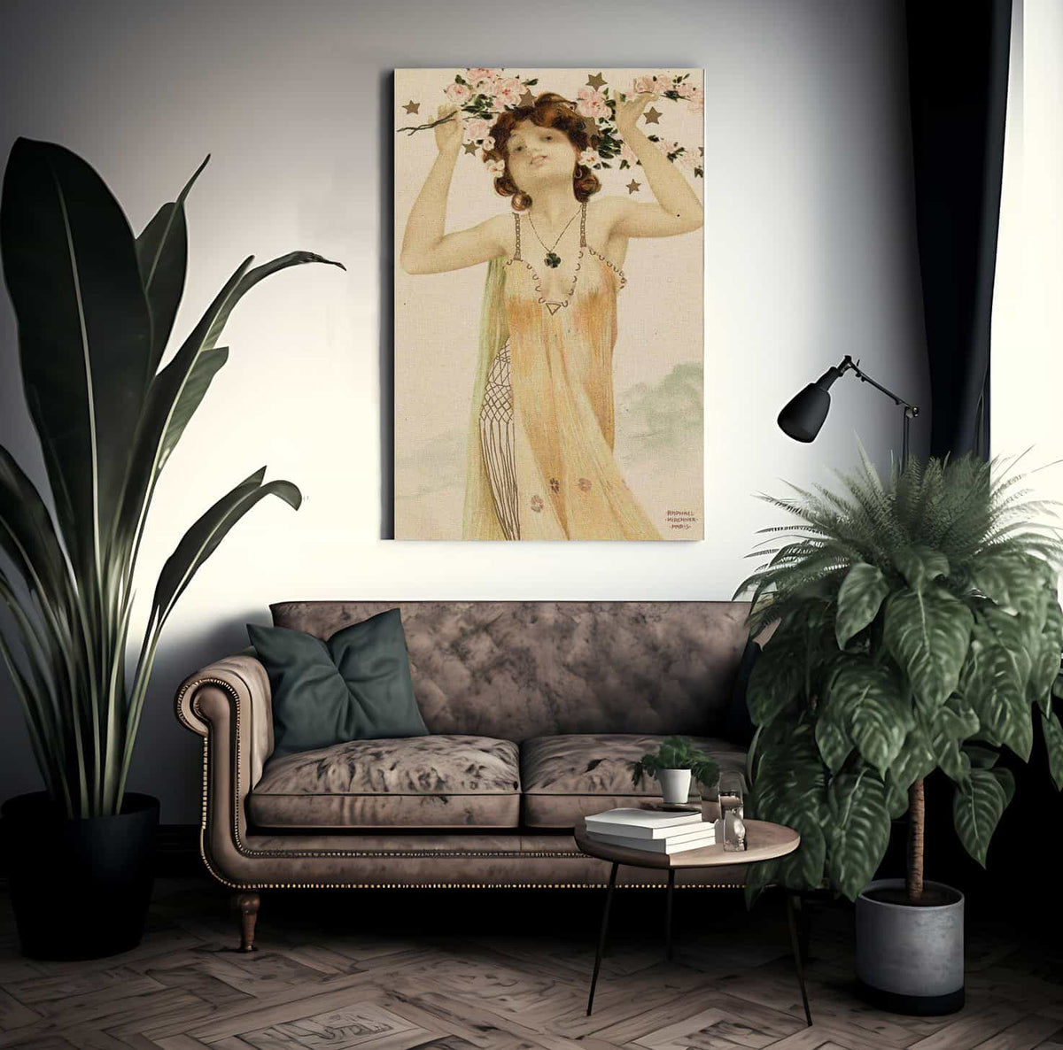 Girl With Good Luck Charms By Raphael Kirchner Fine Art Print