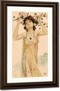 Girl With Good Luck Charms By Raphael Kirchner Fine Art Print