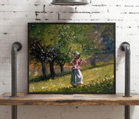 Girl With Hay Rake Painting Winslow Homer Canvas Art Fine Art Print