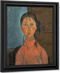 Girl With Pigtails By Amedeo Modigliani Fine Art Print