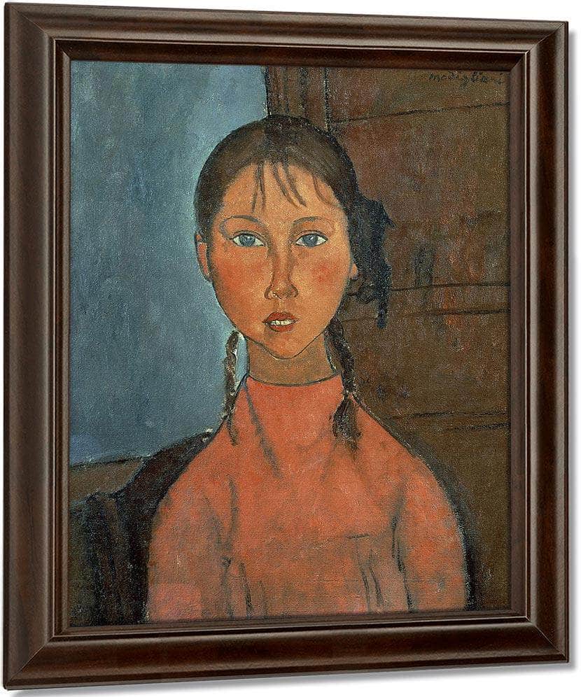 Girl With Pigtails By Amedeo Modigliani Fine Art Print