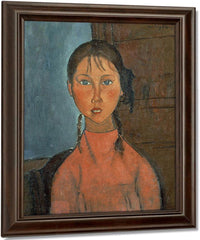 Girl With Pigtails By Amedeo Modigliani Fine Art Print