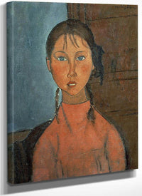 Girl With Pigtails By Amedeo Modigliani Fine Art Print