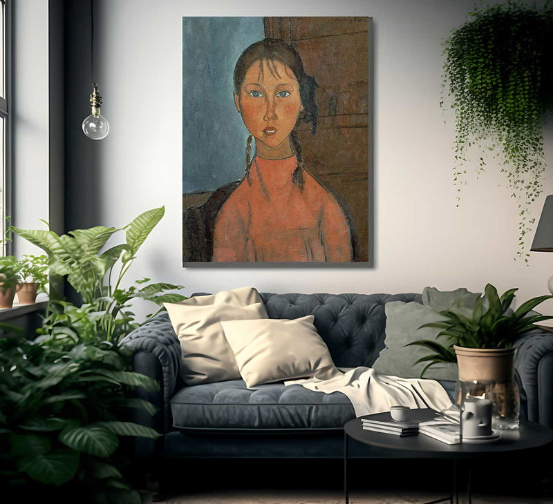 Girl With Pigtails By Amedeo Modigliani Fine Art Print