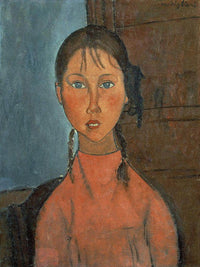 Girl With Pigtails By Amedeo Modigliani Fine Art Print