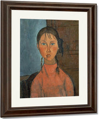 Girl With Pigtails By Amedeo Modigliani Fine Art Print