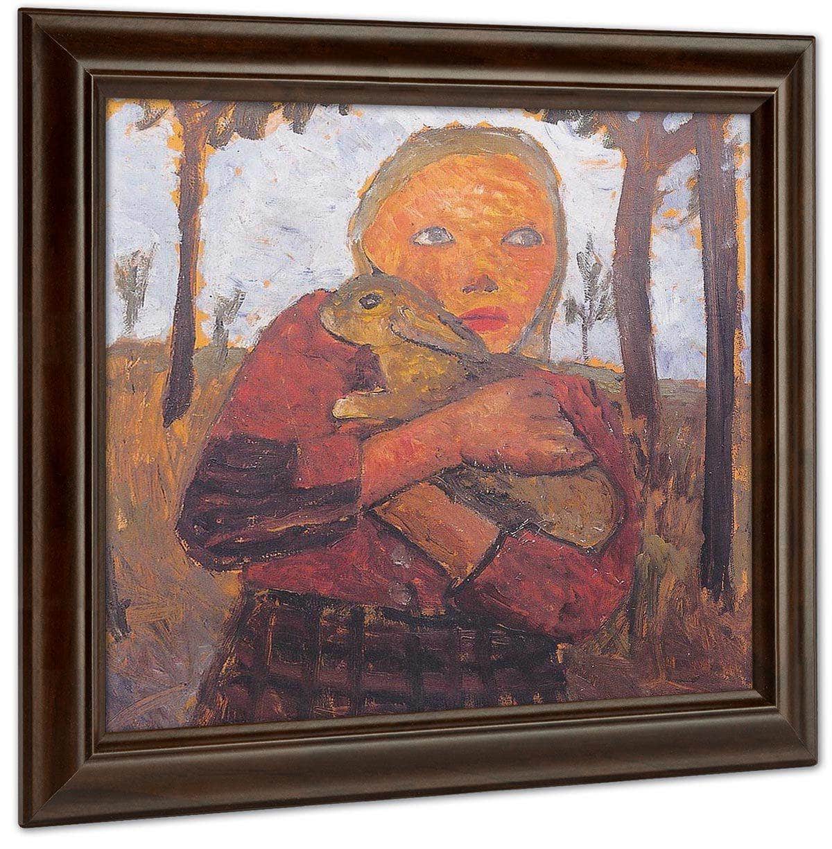 Girl With Rabbit By Paula Modersohn Becker Fine Art Print
