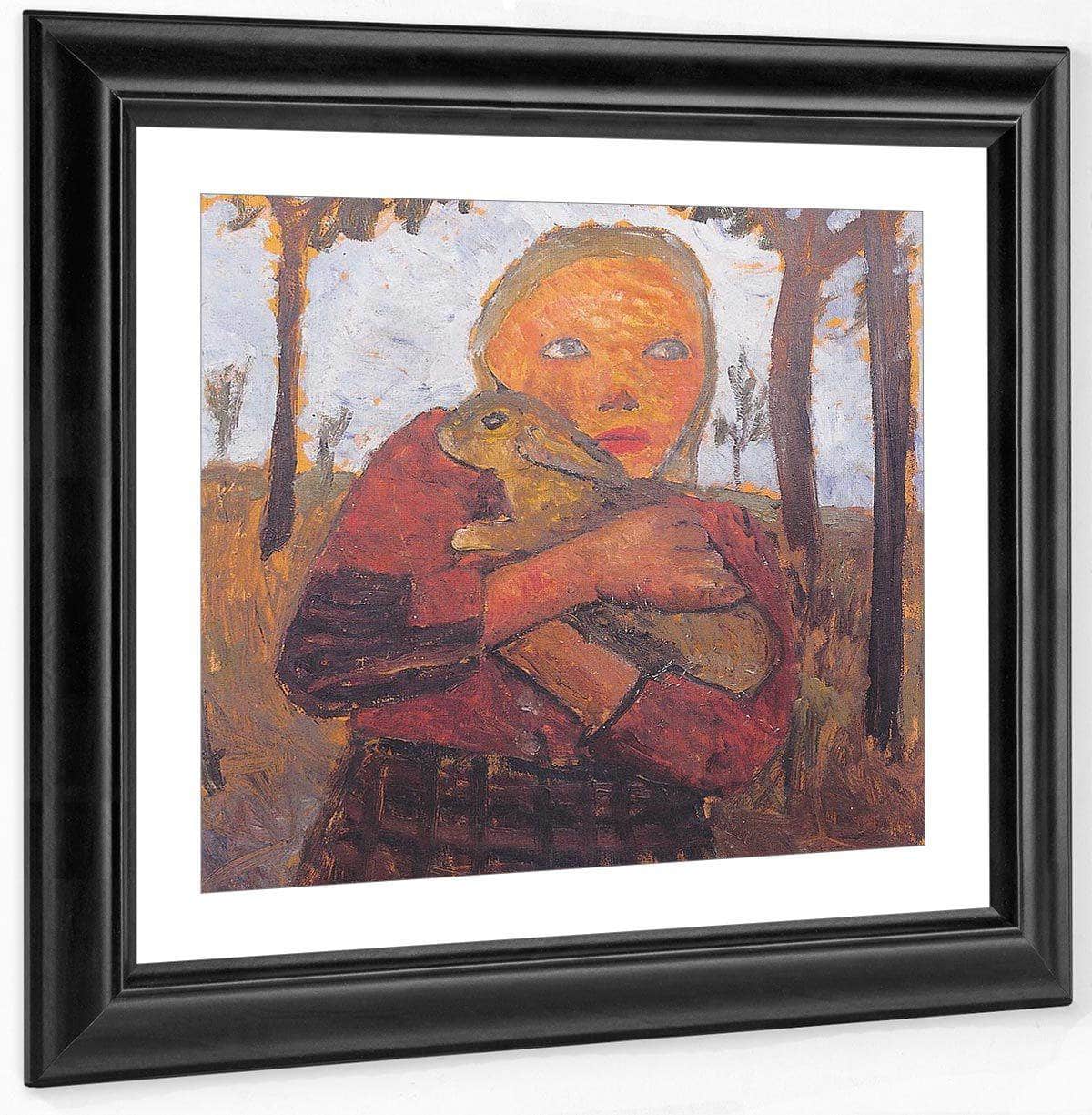 Girl With Rabbit By Paula Modersohn Becker Fine Art Print