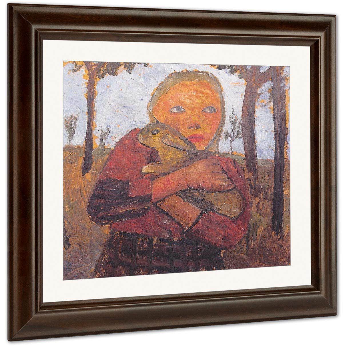 Girl With Rabbit By Paula Modersohn Becker Fine Art Print