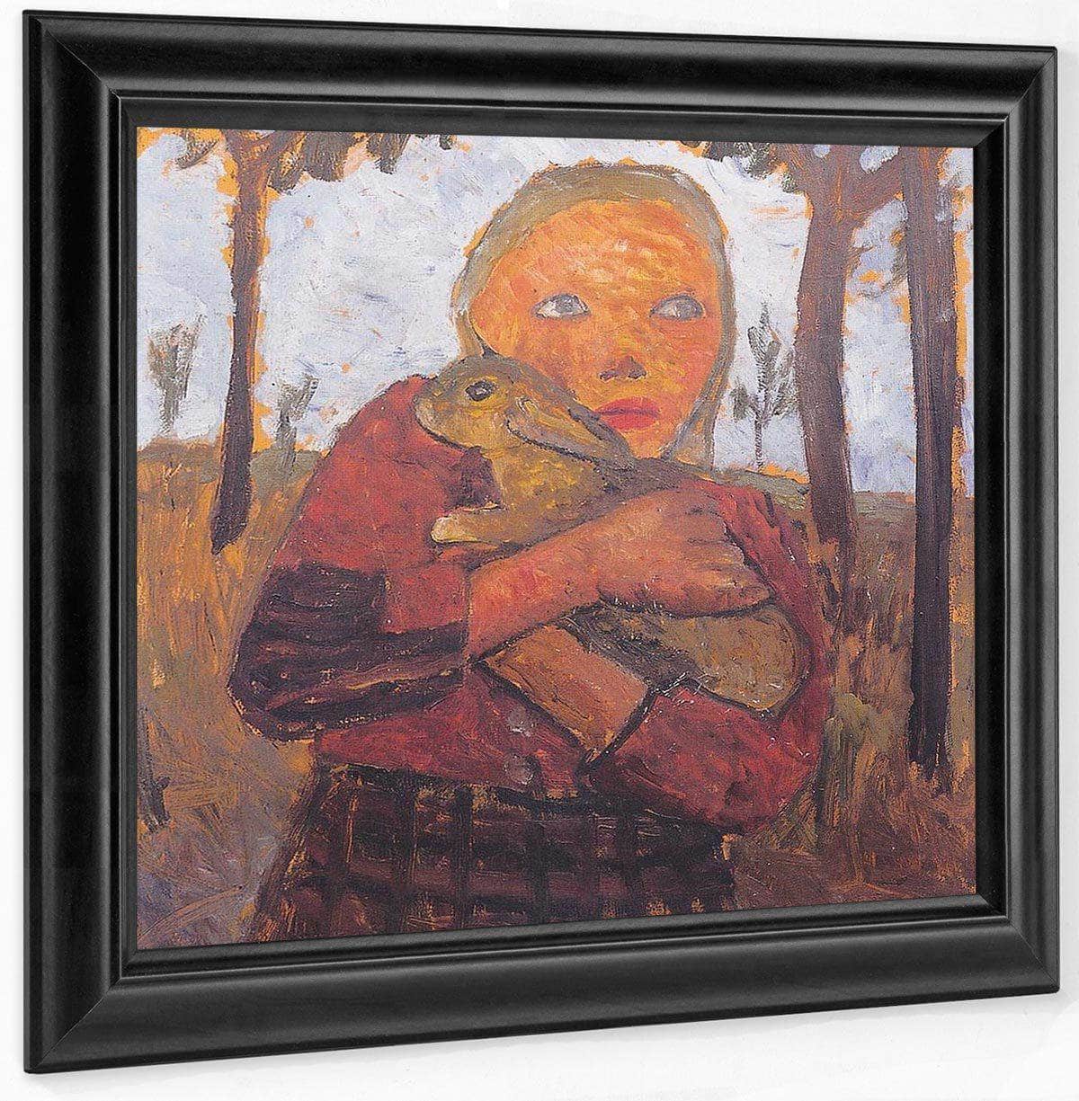 Girl With Rabbit By Paula Modersohn Becker Fine Art Print
