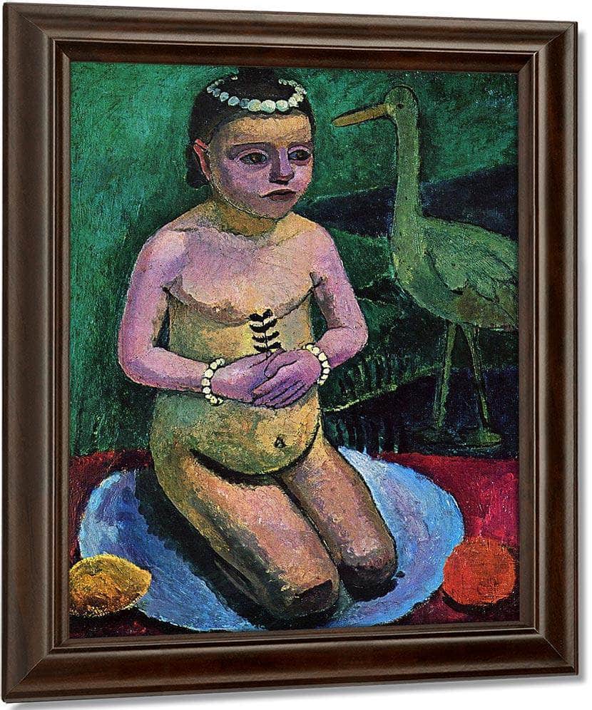 Girl With Stork By Paula Modersohn Becker Fine Art Print