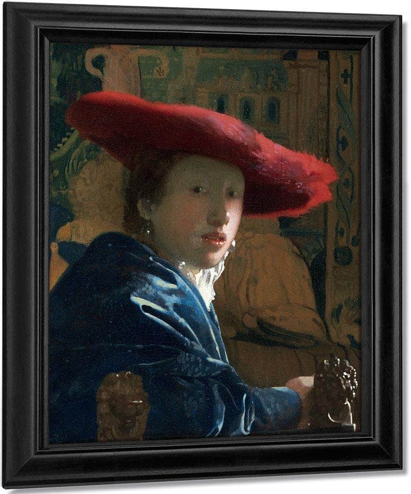 Girl With The Red Hat 1666 By Johannes Vermeer Fine Art Print