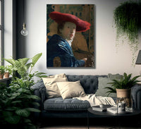 Girl With The Red Hat 1666 By Johannes Vermeer Fine Art Print