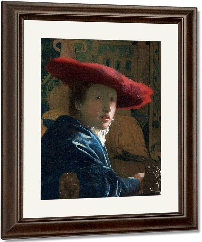 Girl With The Red Hat 1666 By Johannes Vermeer Fine Art Print