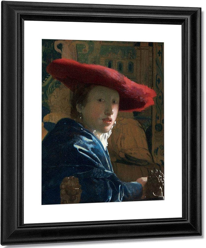 Girl With The Red Hat 1666 By Johannes Vermeer Fine Art Print
