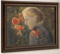 Girl With Tiger Lilies By Paula Modersohn Becker Fine Art Print