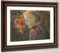 Girl With Tiger Lilies By Paula Modersohn Becker Fine Art Print