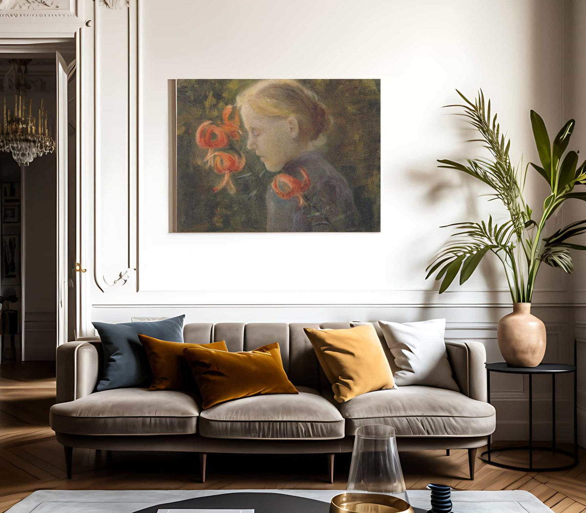 Girl With Tiger Lilies By Paula Modersohn Becker Fine Art Print