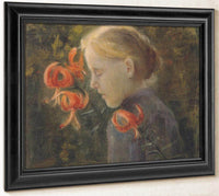 Girl With Tiger Lilies By Paula Modersohn Becker Fine Art Print