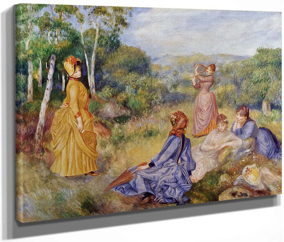 Girls Playing Battledore And Shuttlecock By Pierre Auguste Renoir Fine Art Print