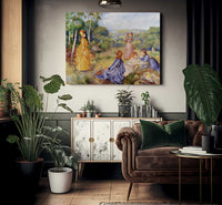 Girls Playing Battledore And Shuttlecock By Pierre Auguste Renoir Fine Art Print