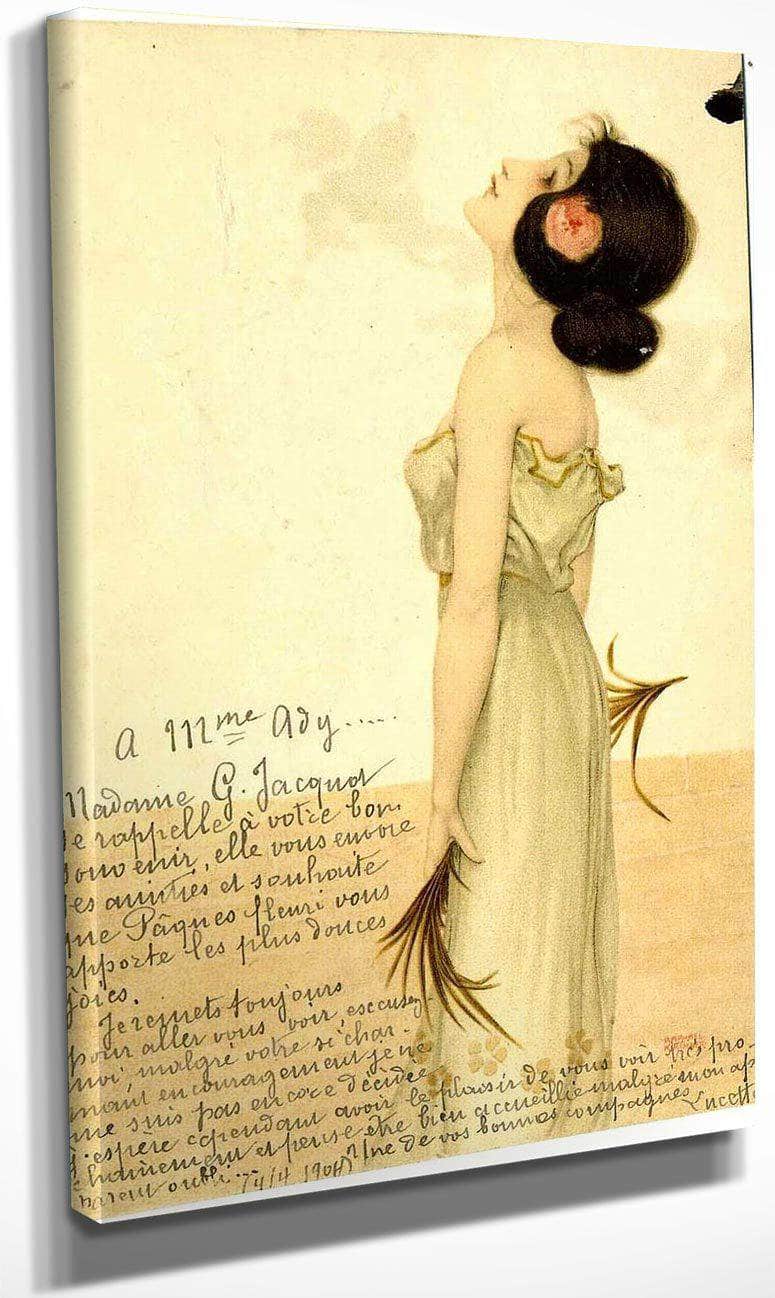Girls With Flowers At Feet 1902 4 By Raphael Kirchner Fine Art Print