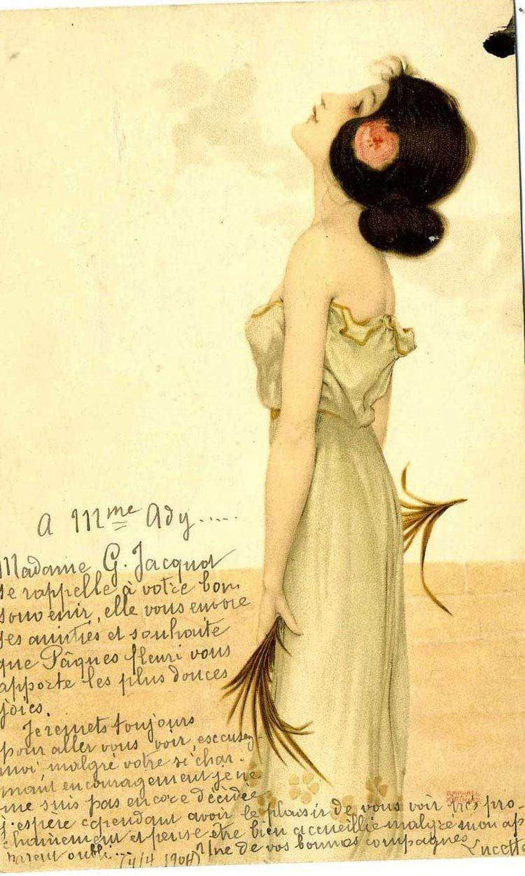 Girls With Flowers At Feet 1902 4 By Raphael Kirchner Fine Art Print