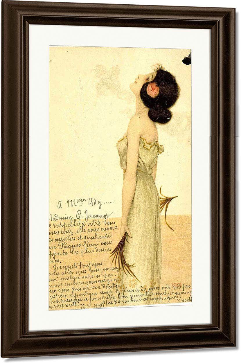 Girls With Flowers At Feet 1902 4 By Raphael Kirchner Fine Art Print