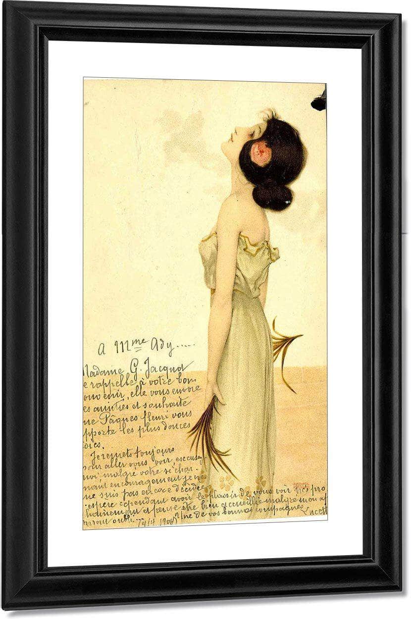 Girls With Flowers At Feet 1902 4 By Raphael Kirchner Fine Art Print
