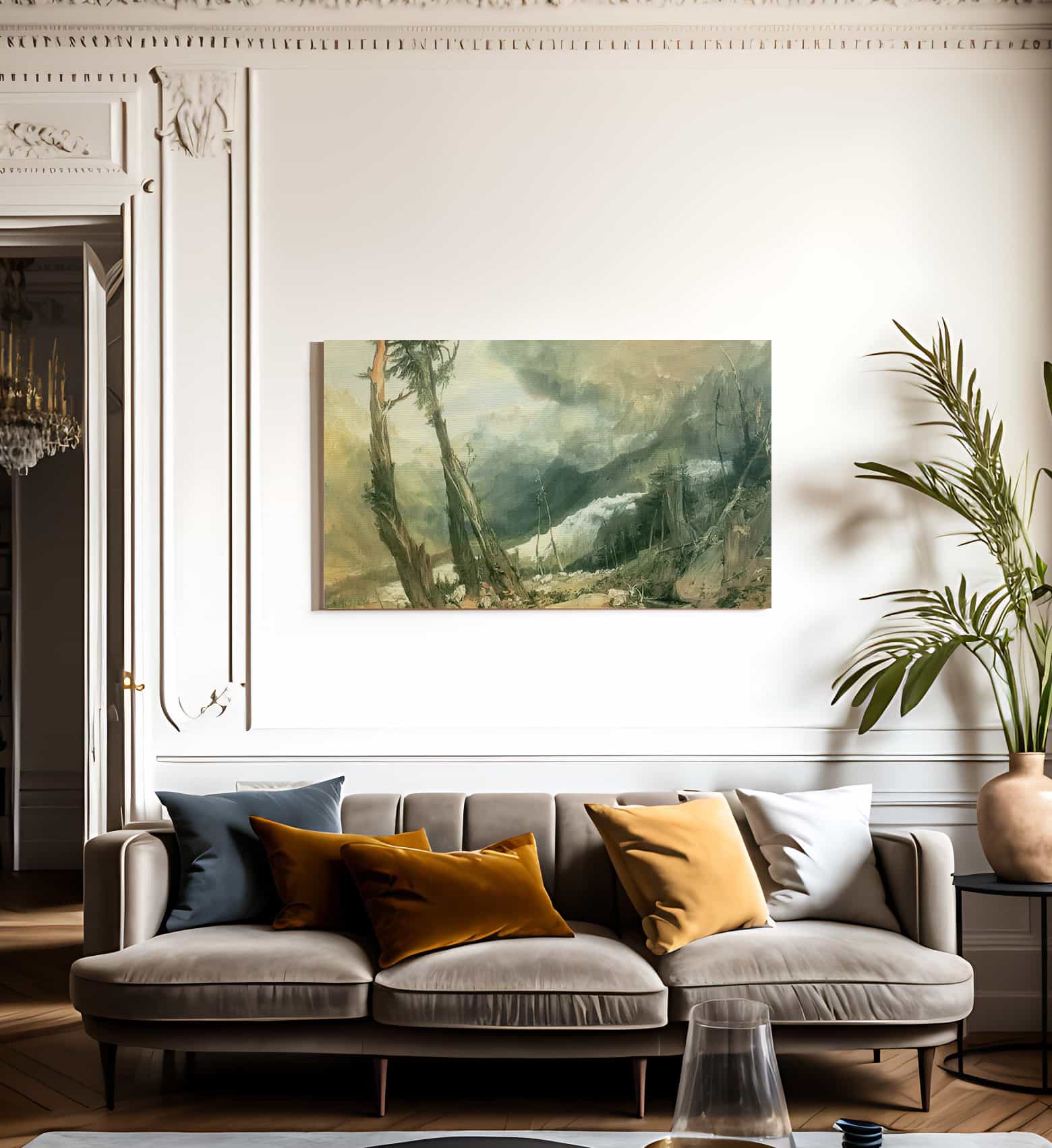 Glacier And Source Of The Arveron Going Up To The Mer De Glace By Jwm Turner Fine Art Print