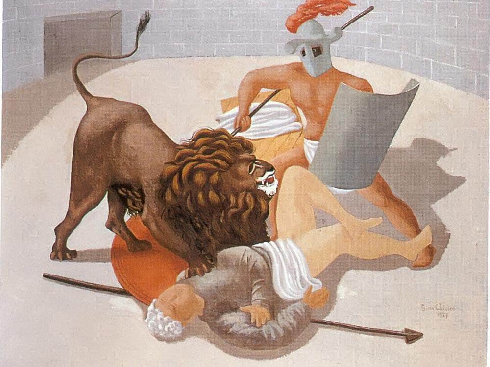 Gladiators And Lion1927 By Henri Rousseau Fine Art Print