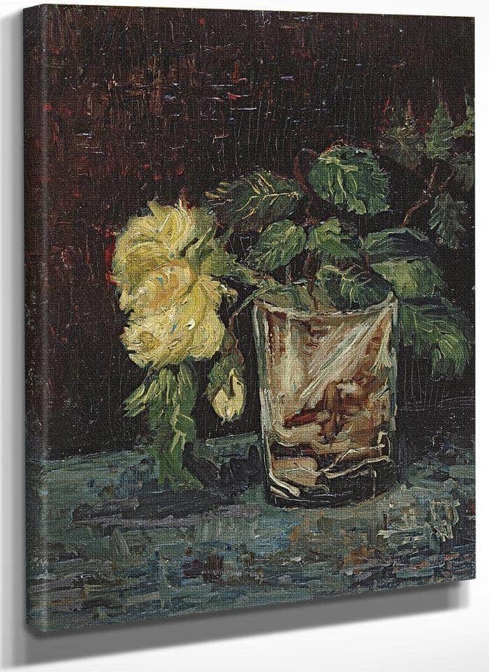 Glass With Yellow Roses By Vincent Van Gogh Fine Art Print