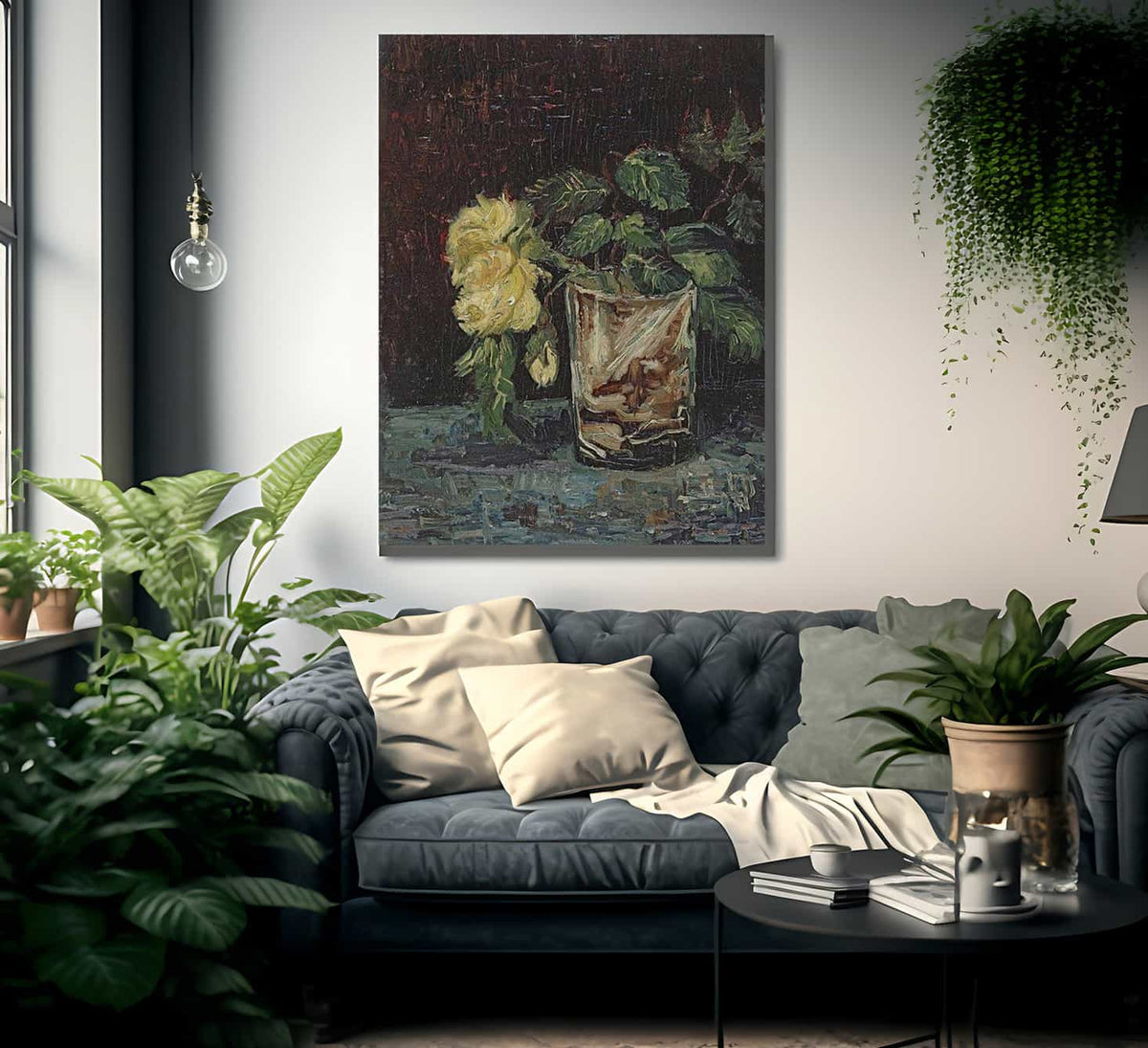 Glass With Yellow Roses By Vincent Van Gogh Fine Art Print