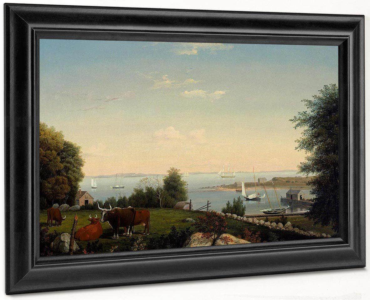 Gloucester From Brookbank By Henry Fitz Lane Fine Art Print